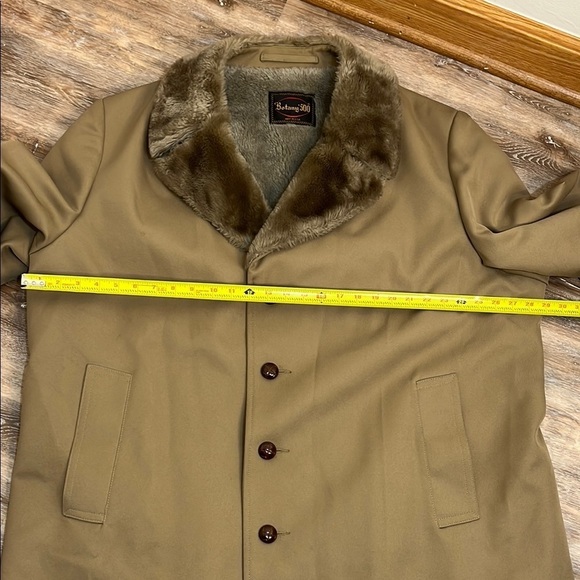 Classic Trench Coat With Fur Collar Men's Size 50 Regular Vintage Botany 500 - Picture 11 of 16